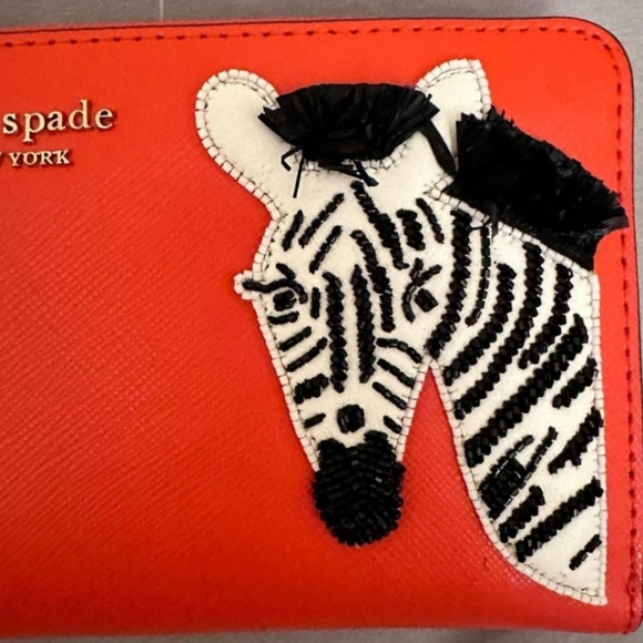 LOW START 🦓RARE Kate Spade Zebra Safari Zip-Around Continental Wallet🦓 - Picture 3 of 4